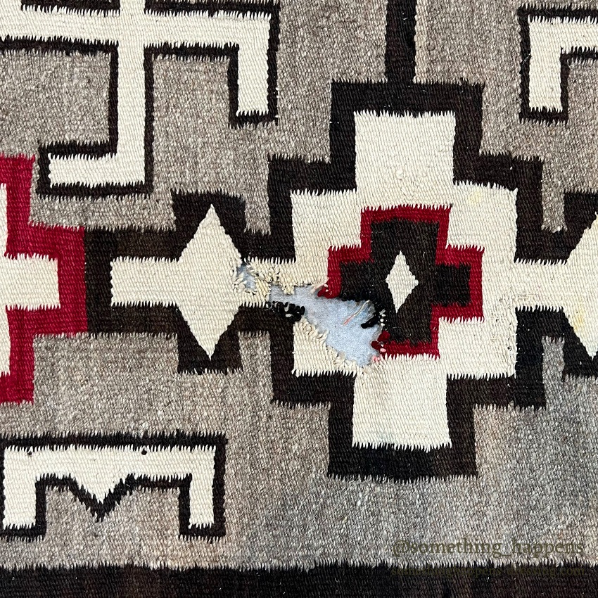 c.1920's NAVAJO RUG WHIRLING LOGS SWASTIKA ... 156cm/95cm