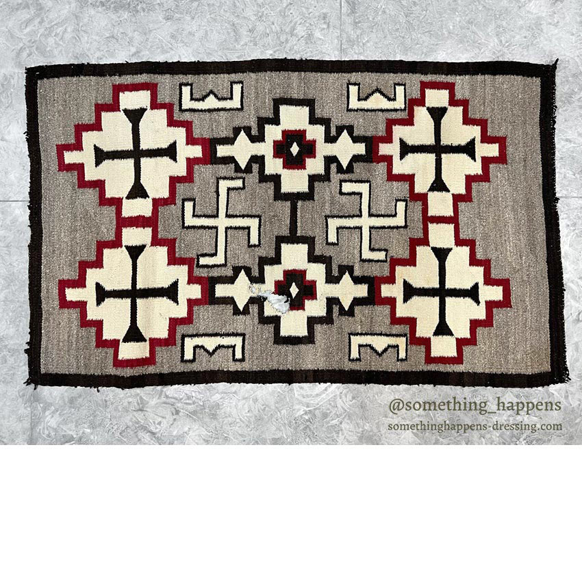 c.1920's NAVAJO RUG WHIRLING LOGS SWASTIKA ... 156cm/95cm