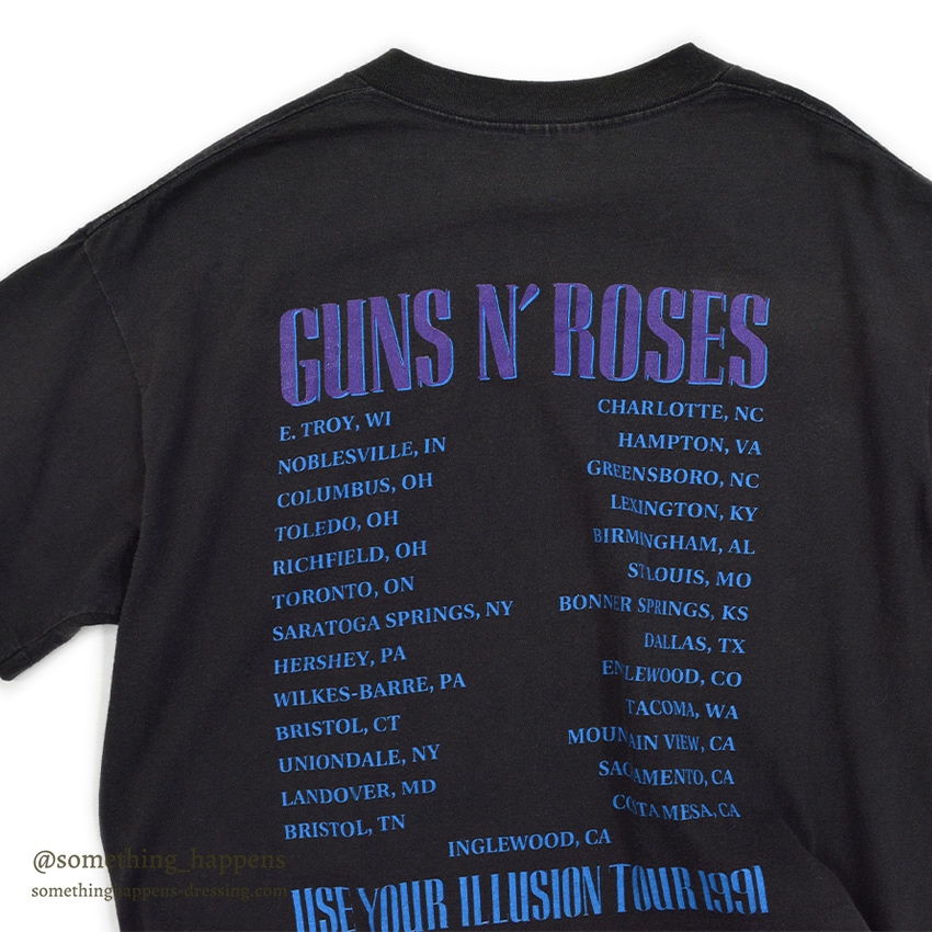 1990's BROCKUM GUNS N' ROSES USE YOUR ILLUSION TOUR 1991 T-SHIRT ... XL