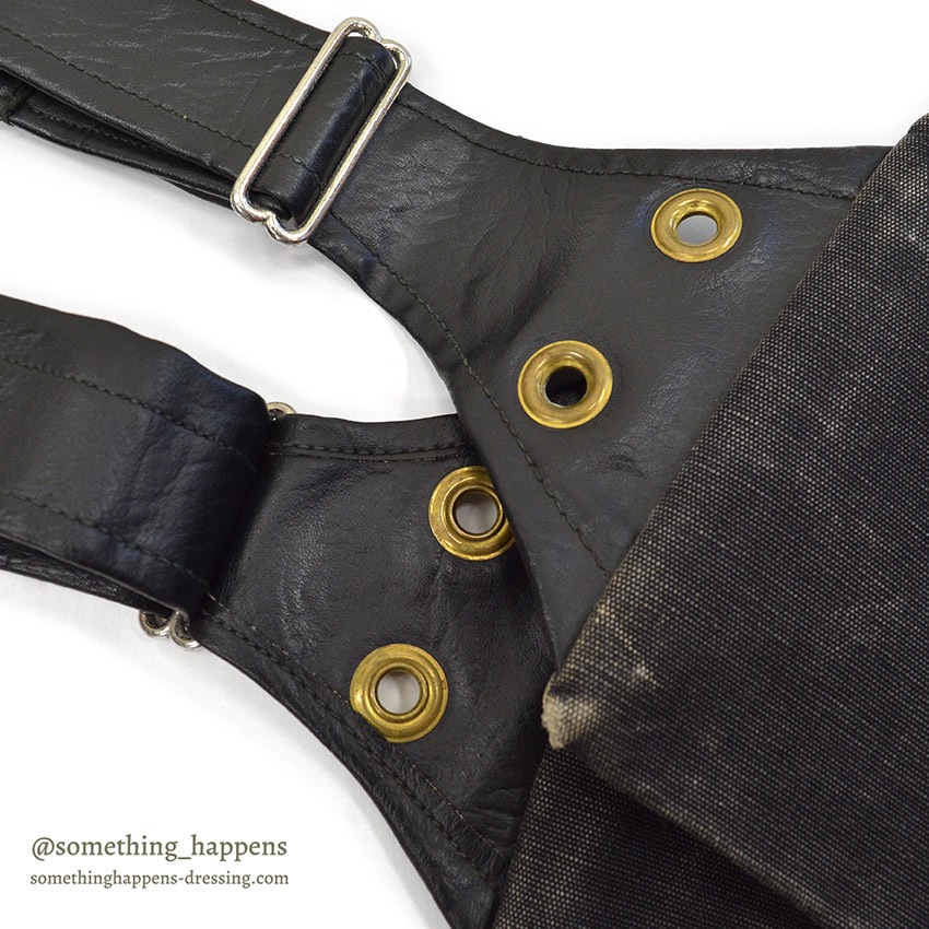 ~1970's OLD BLACK COTTON / LEATHER HUNTING BAG ...