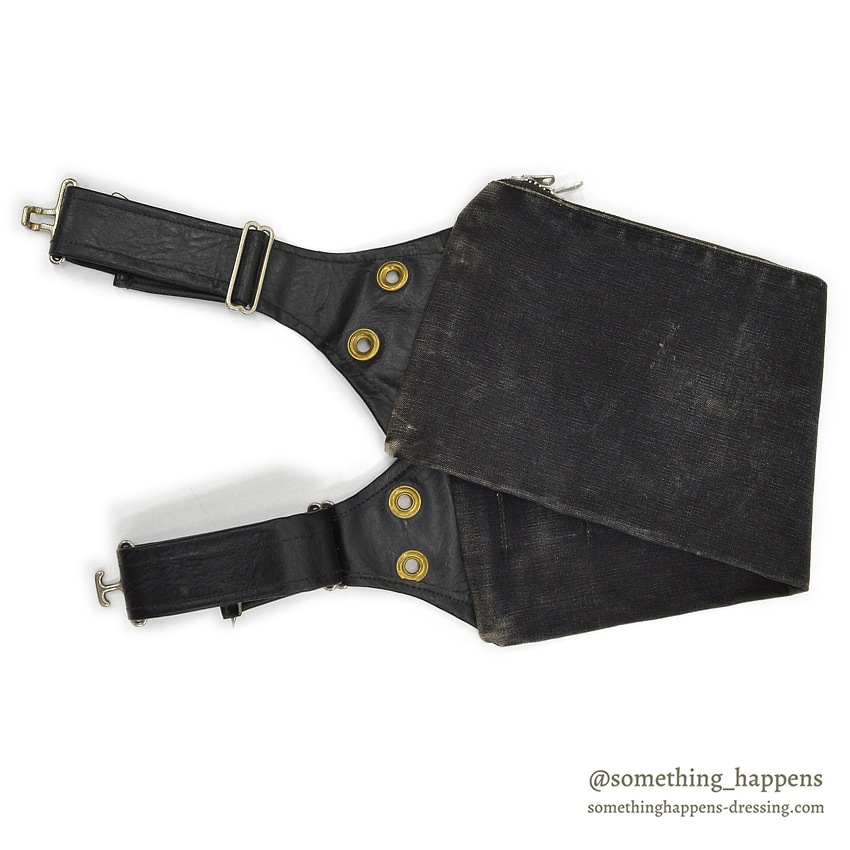 ~1970's OLD BLACK COTTON / LEATHER HUNTING BAG ...