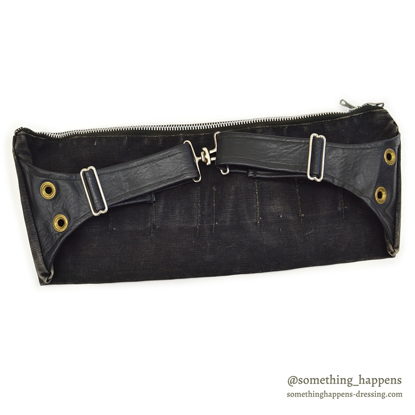 ~1970's OLD BLACK COTTON / LEATHER HUNTING BAG ...