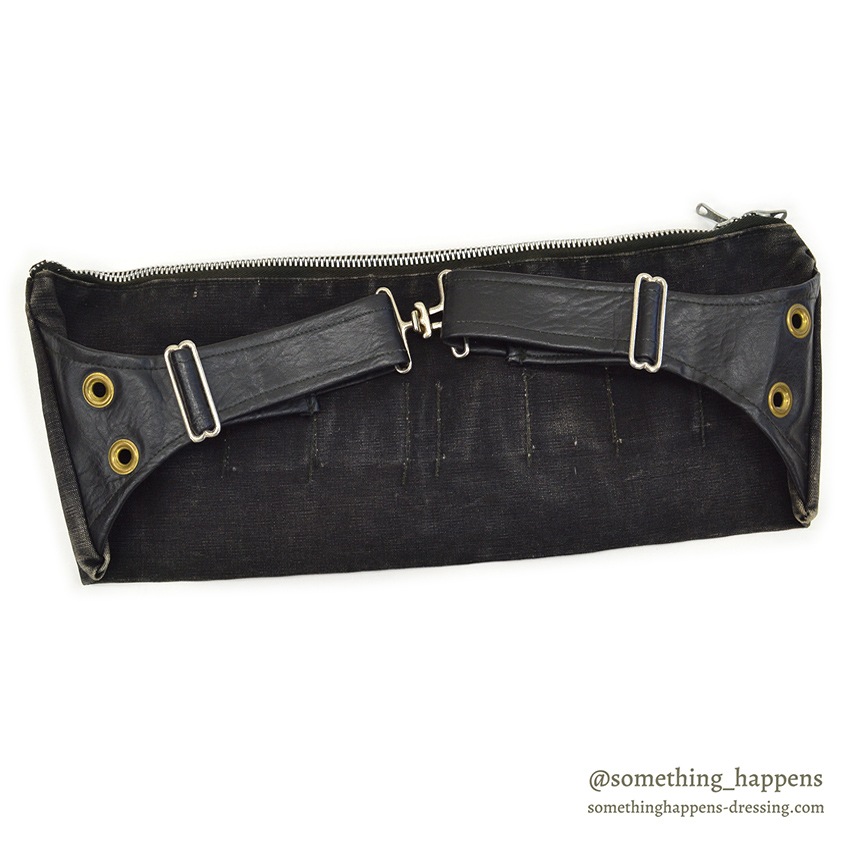 ~1970's OLD BLACK COTTON / LEATHER HUNTING BAG ...