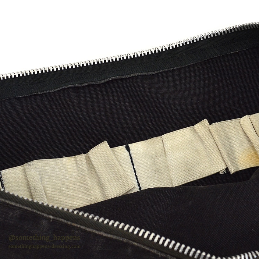 ~1970's OLD BLACK COTTON / LEATHER HUNTING BAG ...