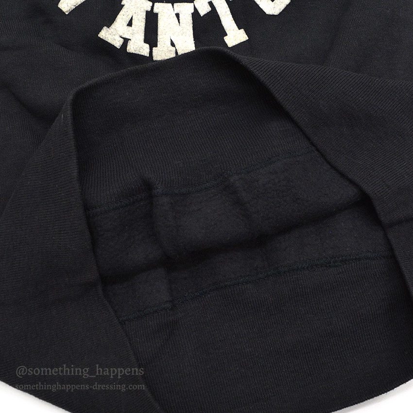 1960's DEADSTOCK PACIFIC ATHLETIC CO FLOCK PRINT SWEAT SHIRT / BLACK ... L