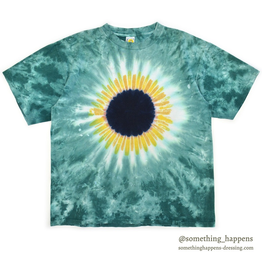 1980's~ SUNDOG TIE DYE SUN FLOWER T-SHIRT ... XL
