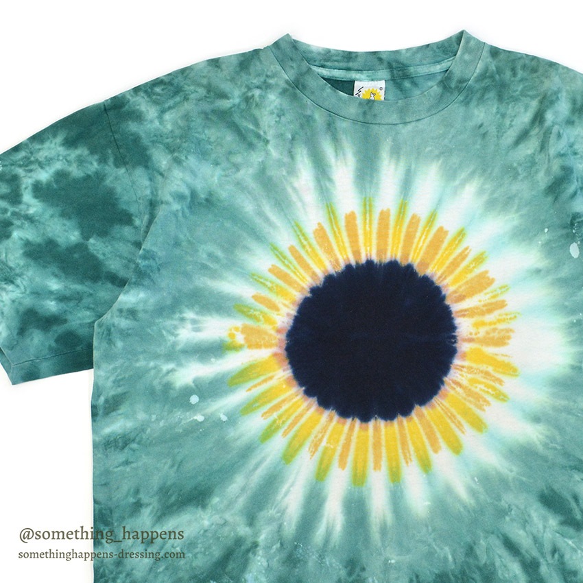 1980's~ SUNDOG TIE DYE SUN FLOWER T-SHIRT ... XL