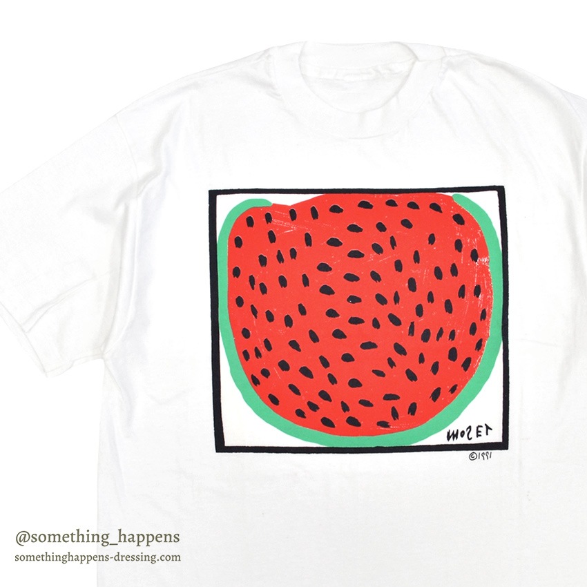 1990's DEADSTOCK MOSE TOLLIVER WATERMELON ART PRINT T-SHIRT ...