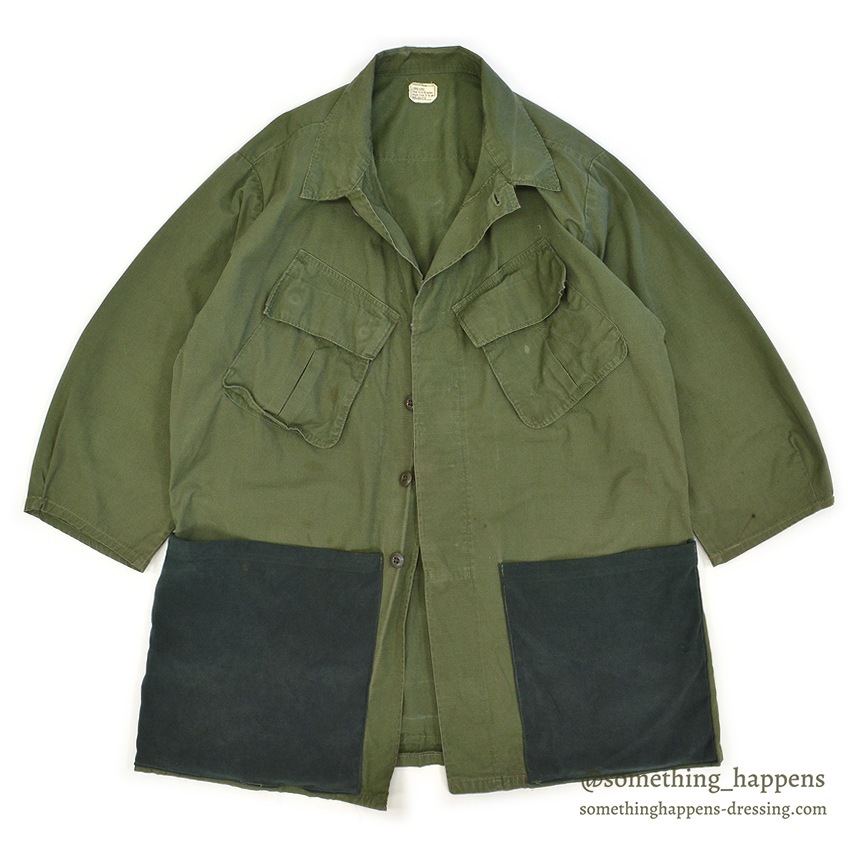 1960's U.S.ARMY JUNGLE FATIGUE JACKET / MODIFIED ... LARGE-LONG