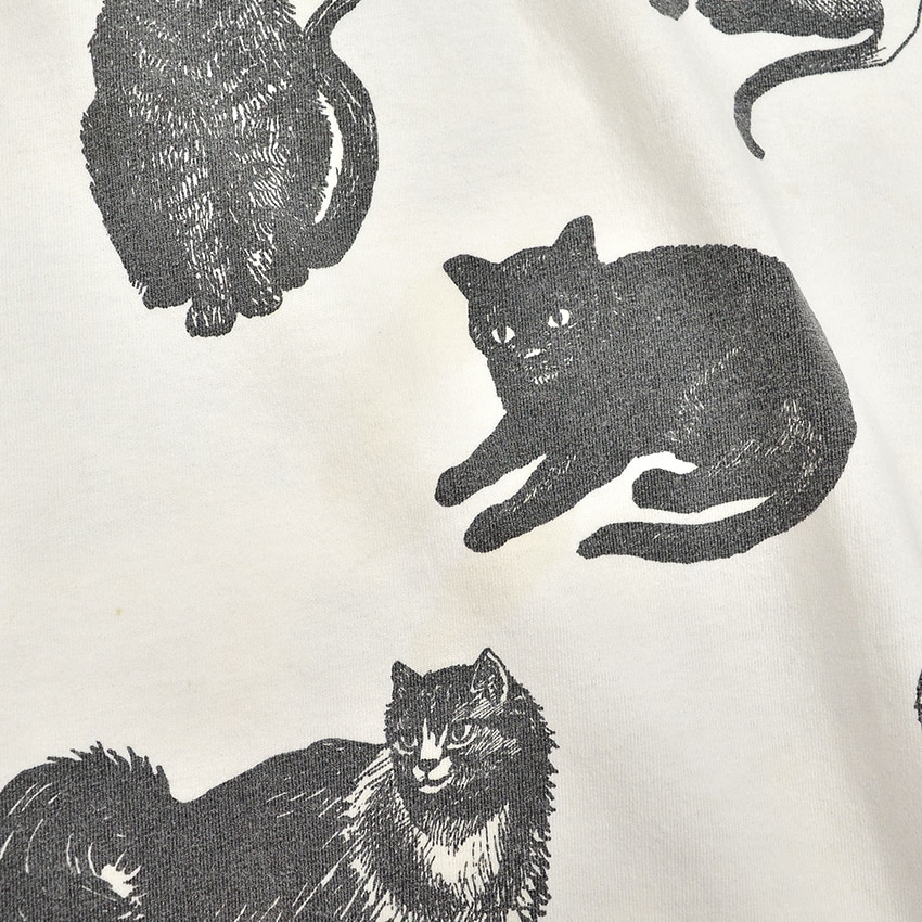 1990's MICHIGAN RAG CO. CAT PRINT T-SHIRT  | NEW ARRIVALS