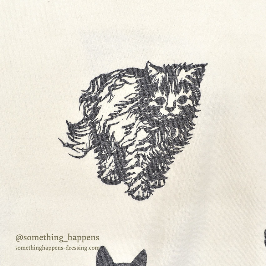 1990's MICHIGAN RAG CO. CAT PRINT T-SHIRT  | NEW ARRIVALS