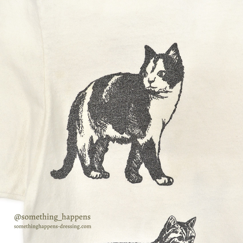 1990's MICHIGAN RAG CO. CAT PRINT T-SHIRT  | NEW ARRIVALS