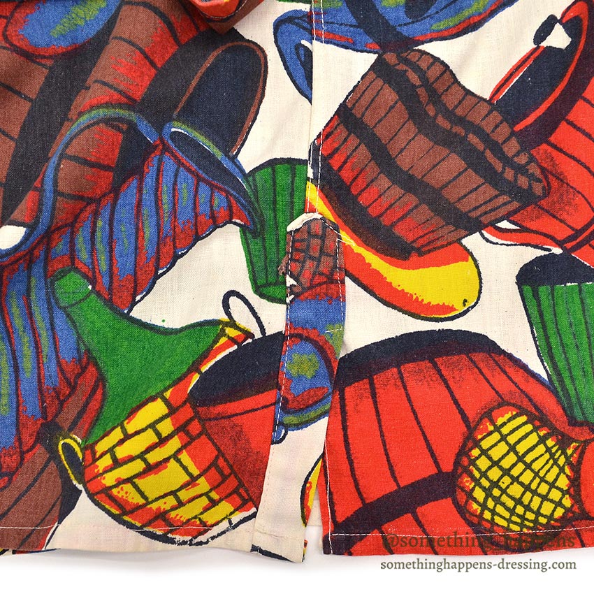 1950's Tel-Art HAND MADE IN MEXICO SHIRT / RICH, VIBRANT COLOR PATTERN ... L