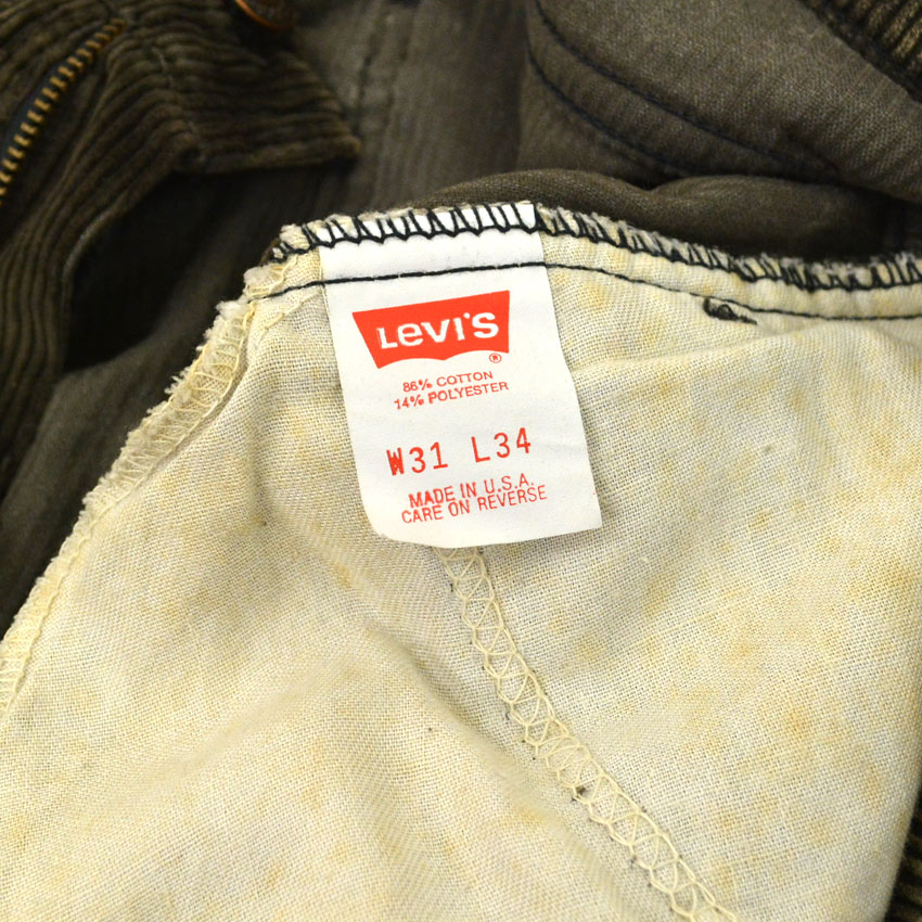 90's デッドストック Levi's 550 ' relaxed fit ' 墨黒 コーデュロイパンツ...W31×L34