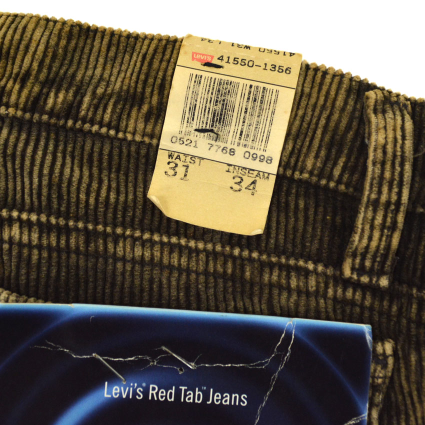 90's デッドストック Levi's 550 ' relaxed fit ' 墨黒 コーデュロイパンツ...W31×L34
