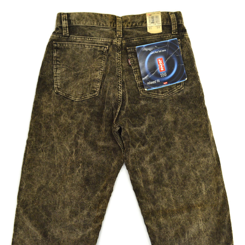 90's デッドストック Levi's 550 ' relaxed fit ' 墨黒 コーデュロイパンツ...W31×L34
