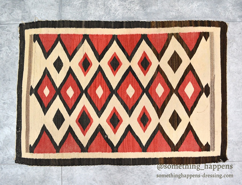 c.1930's NAVAJO RUG DIAMOND PATTERN ... 135cm/92cm
