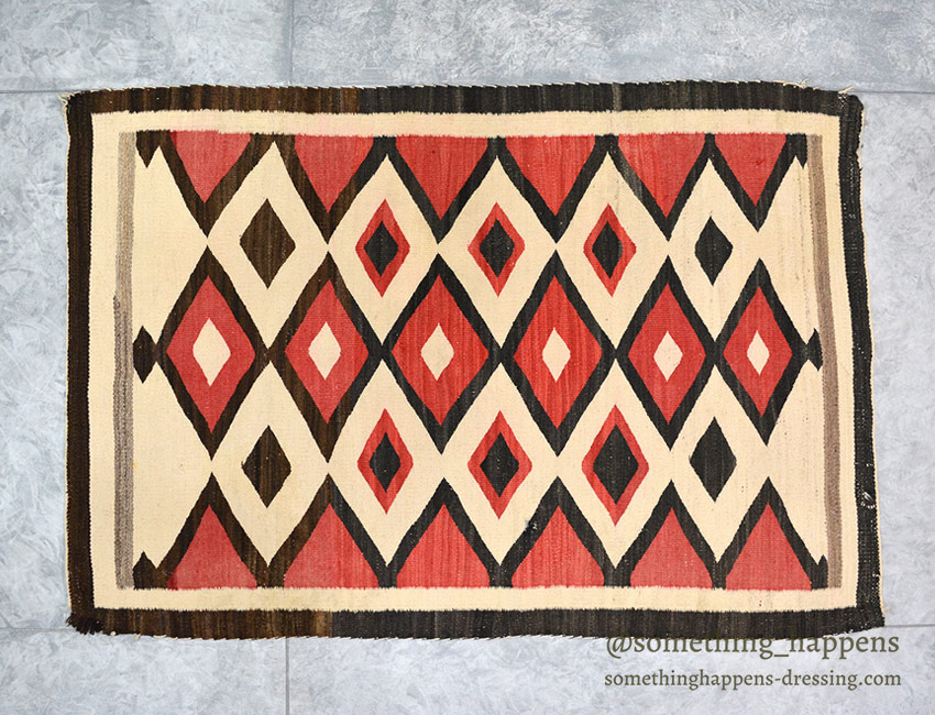c.1930's NAVAJO RUG DIAMOND PATTERN ... 135cm/92cm