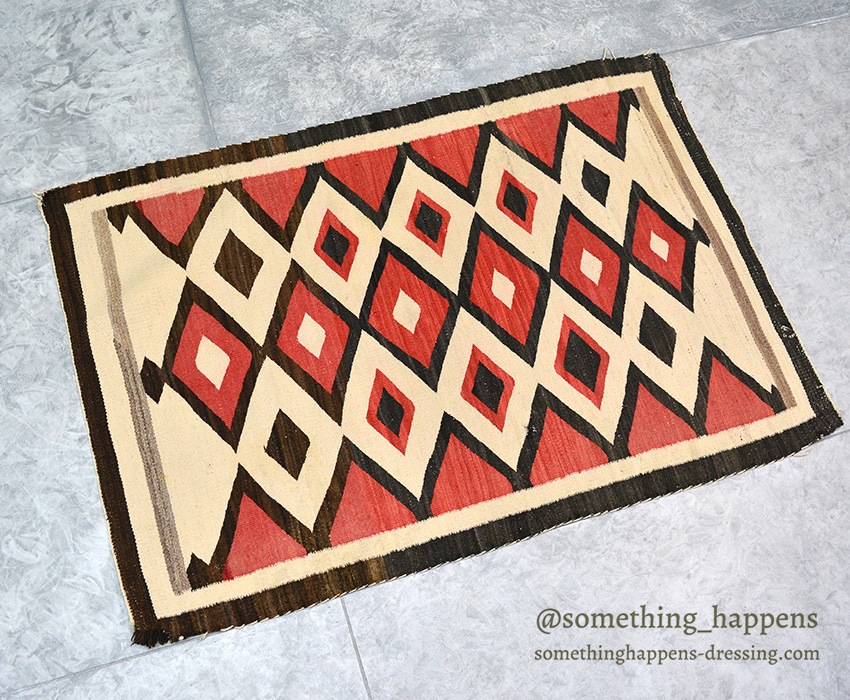 c.1930's NAVAJO RUG DIAMOND PATTERN ... 135cm/92cm