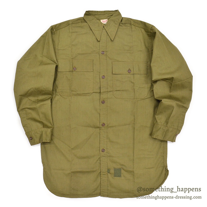 ~1940's DEADSTOCK LOEB'S MECHANIC BRAND COTTON WORK SHIRT / CHIN STRAP ... 15