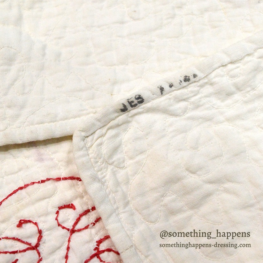 REDWORK HAND EMBROIDERY PATTERN BABY QUILT ... 85cm/64cm
