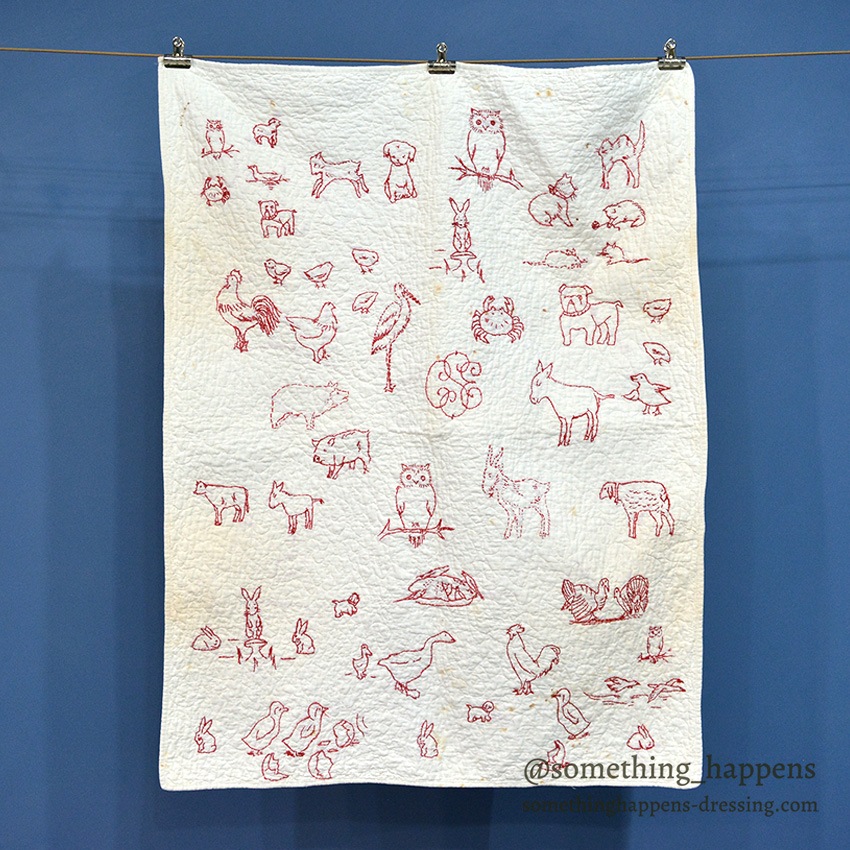 REDWORK HAND EMBROIDERY PATTERN BABY QUILT ... 85cm/64cm