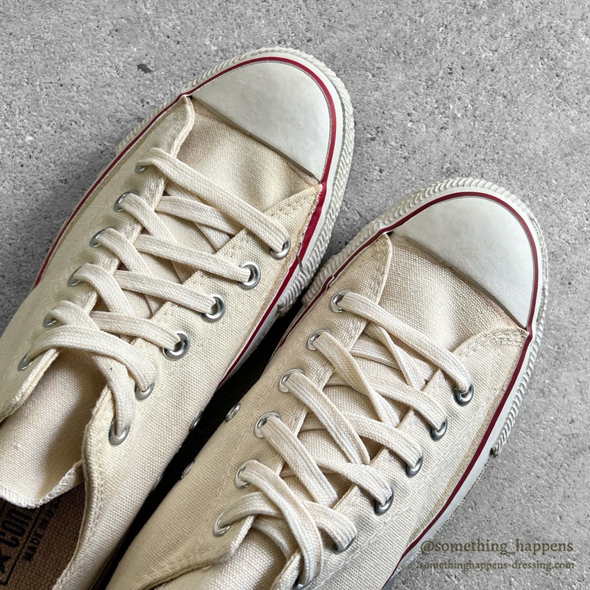 1980's DEADSTOCK CONVERSE ALLSTAR OX WHITE CANVAS ... 7 1/2