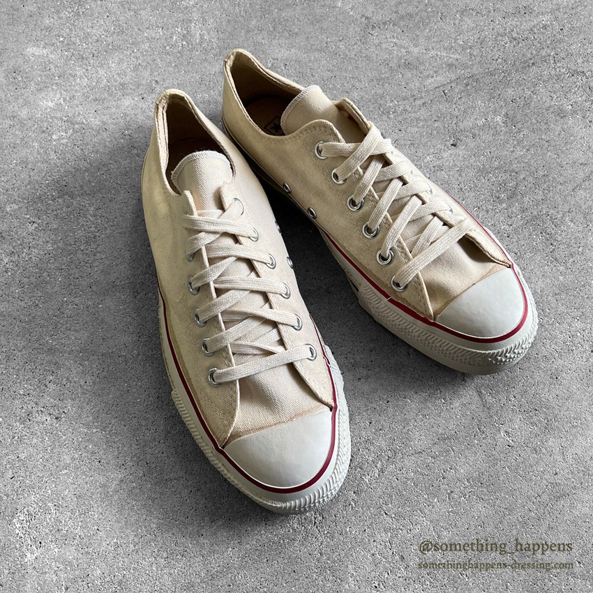 1980's DEADSTOCK CONVERSE ALLSTAR OX WHITE CANVAS ... 7 1/2