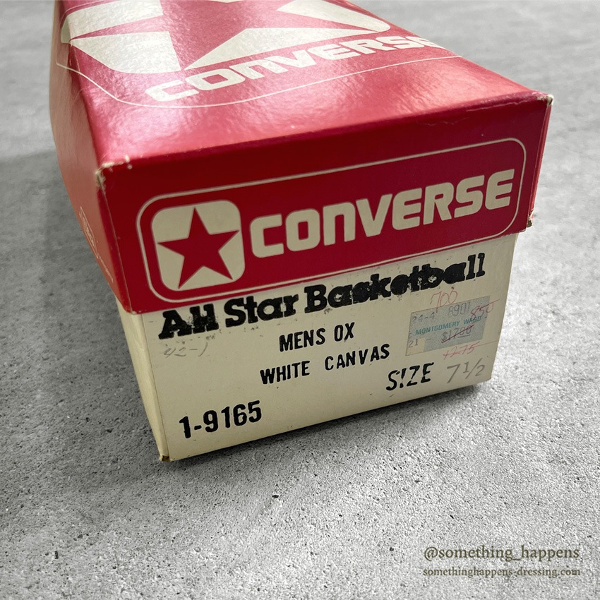 1980's DEADSTOCK CONVERSE ALLSTAR OX WHITE CANVAS ... 7 1/2