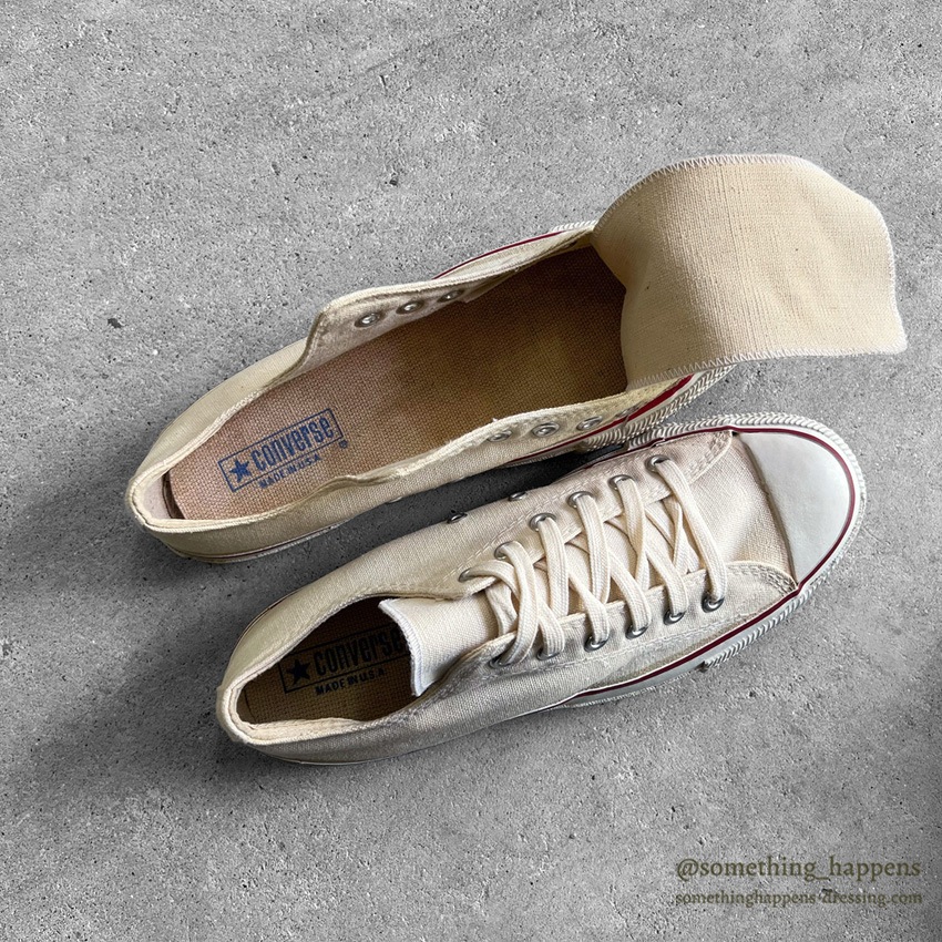1980's DEADSTOCK CONVERSE ALLSTAR OX WHITE CANVAS ... 7 1/2