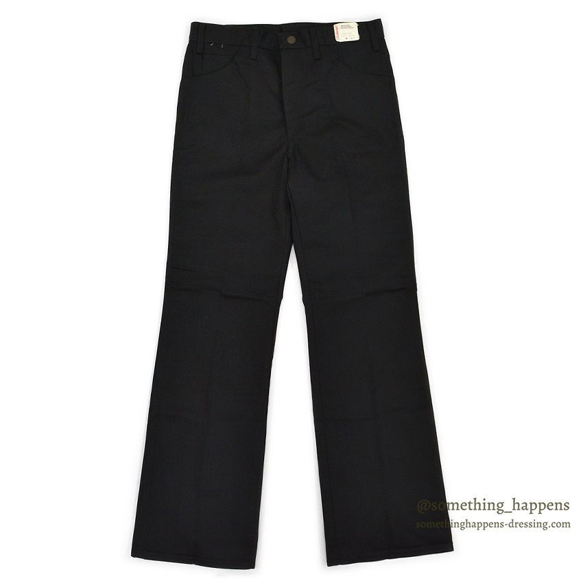 1970's DEADSTOCK CHALLENGER BY Kmart BLACK BOOT CUT TWILL PANTS