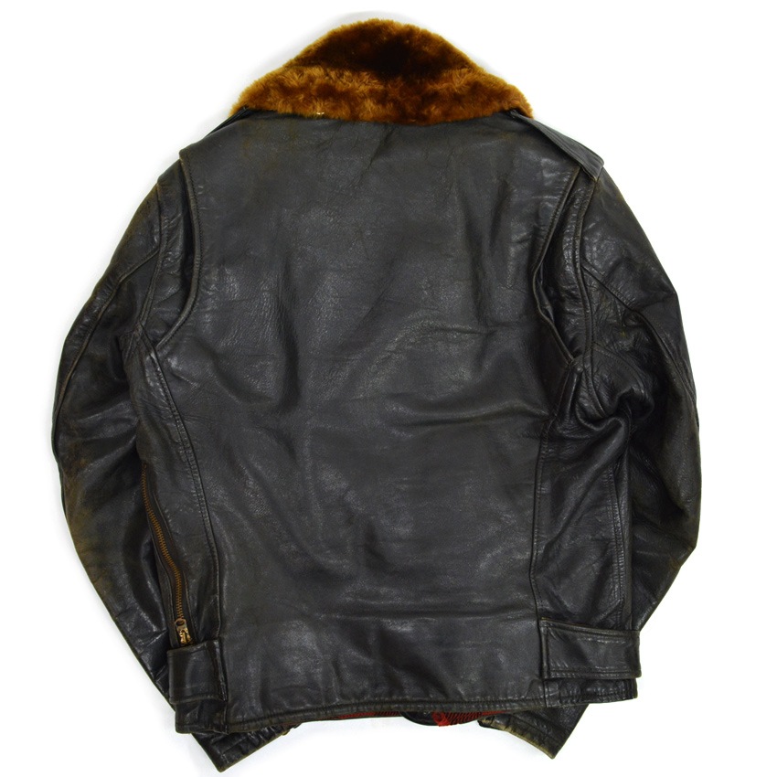 50's Genuine Horsehide FRONT QUARTERS Horsehide Double Riders Jacket ... 40
