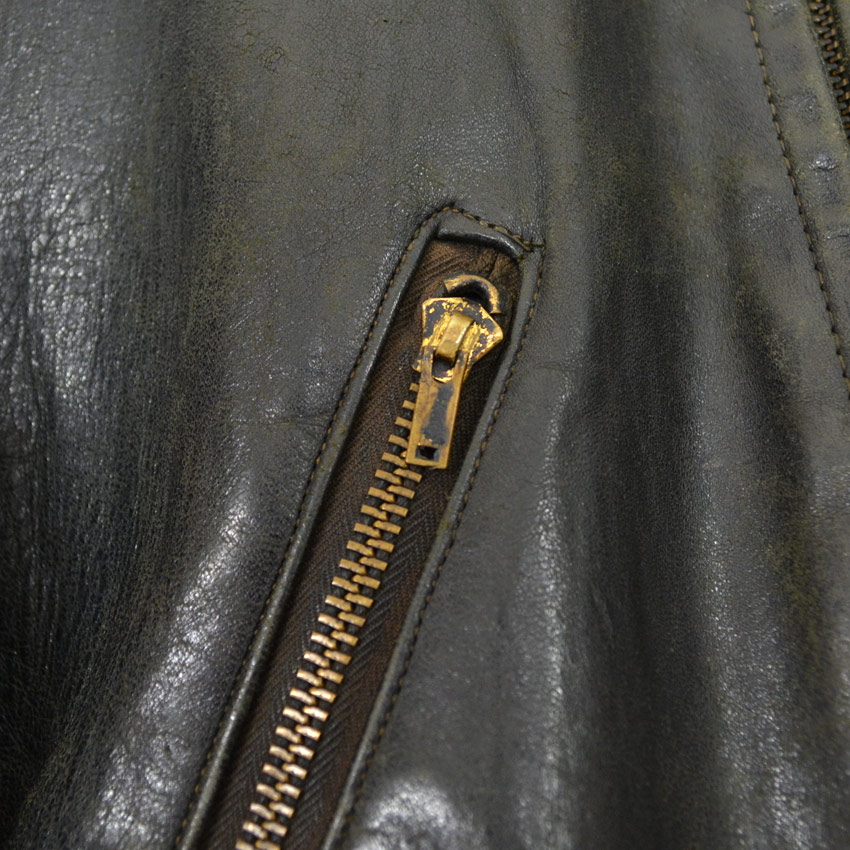 50's Genuine Horsehide FRONT QUARTERS Horsehide Double Riders Jacket ... 40