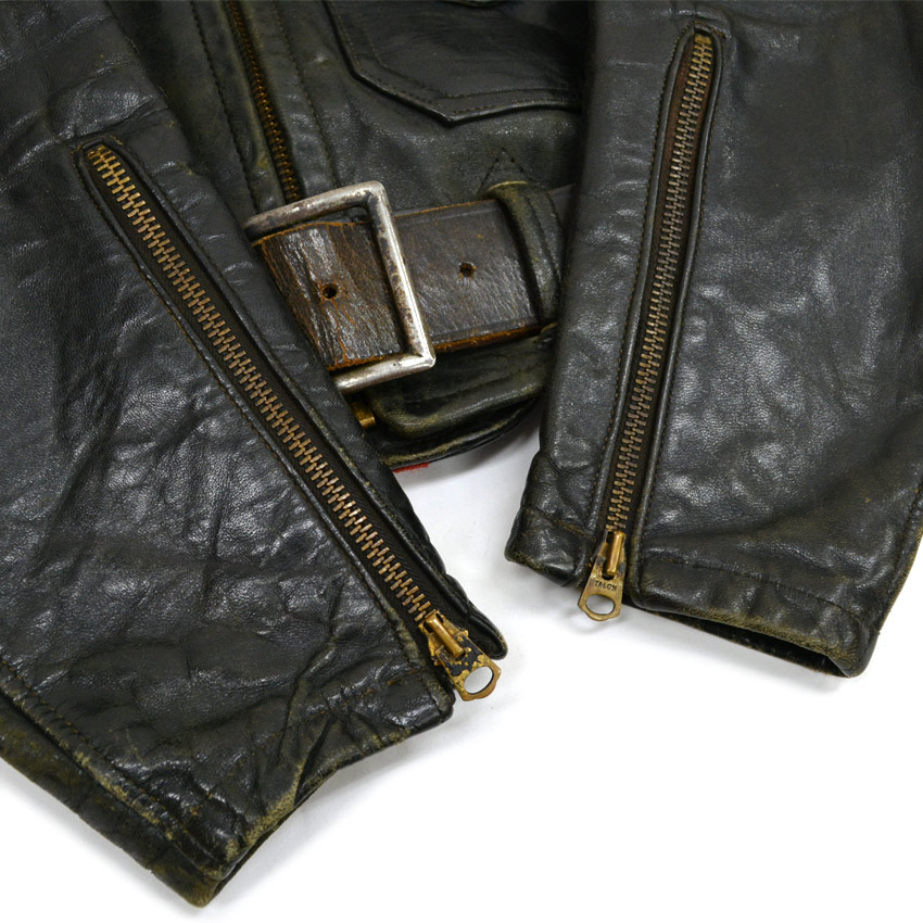 50's Genuine Horsehide FRONT QUARTERS Horsehide Double Riders Jacket ... 40
