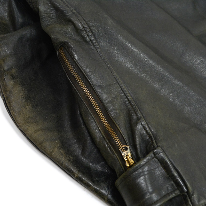 50's Genuine Horsehide FRONT QUARTERS Horsehide Double Riders Jacket ... 40