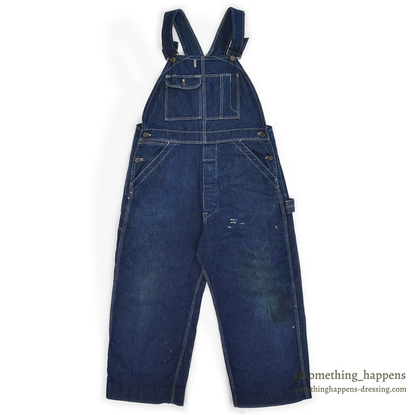 1930's~ WARDS PIONEER DENIM OVERALL / VERY DARK ... W37/L26