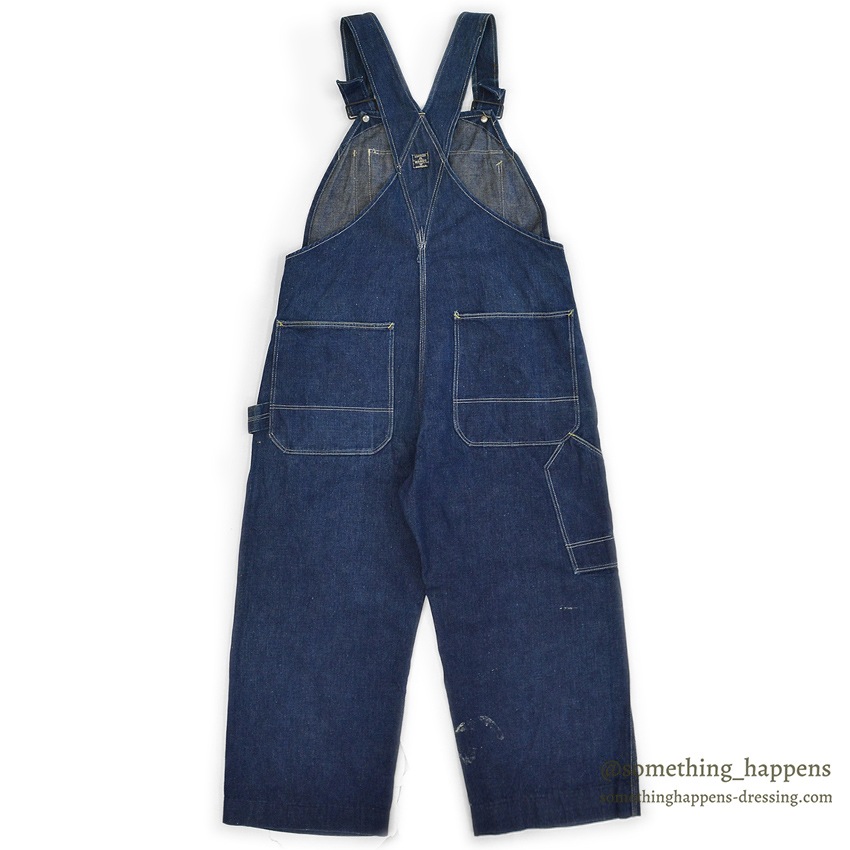1930's~ WARDS PIONEER DENIM OVERALL / VERY DARK ... W37/L26
