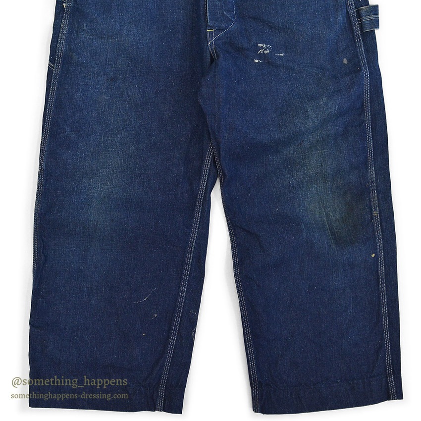 1930's~ WARDS PIONEER DENIM OVERALL / VERY DARK ... W37/L26