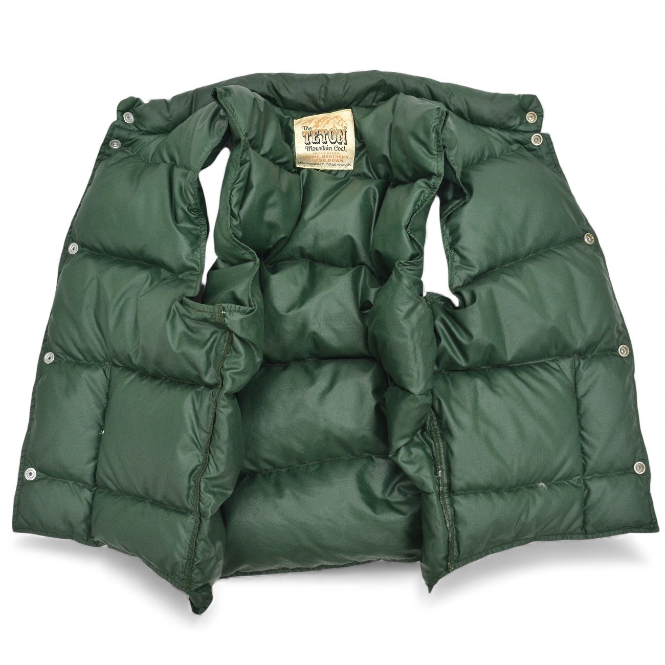 1970's~ THE TETON MADE BY WOOLRICH DOWN VEST / FOREST GREEN ...
