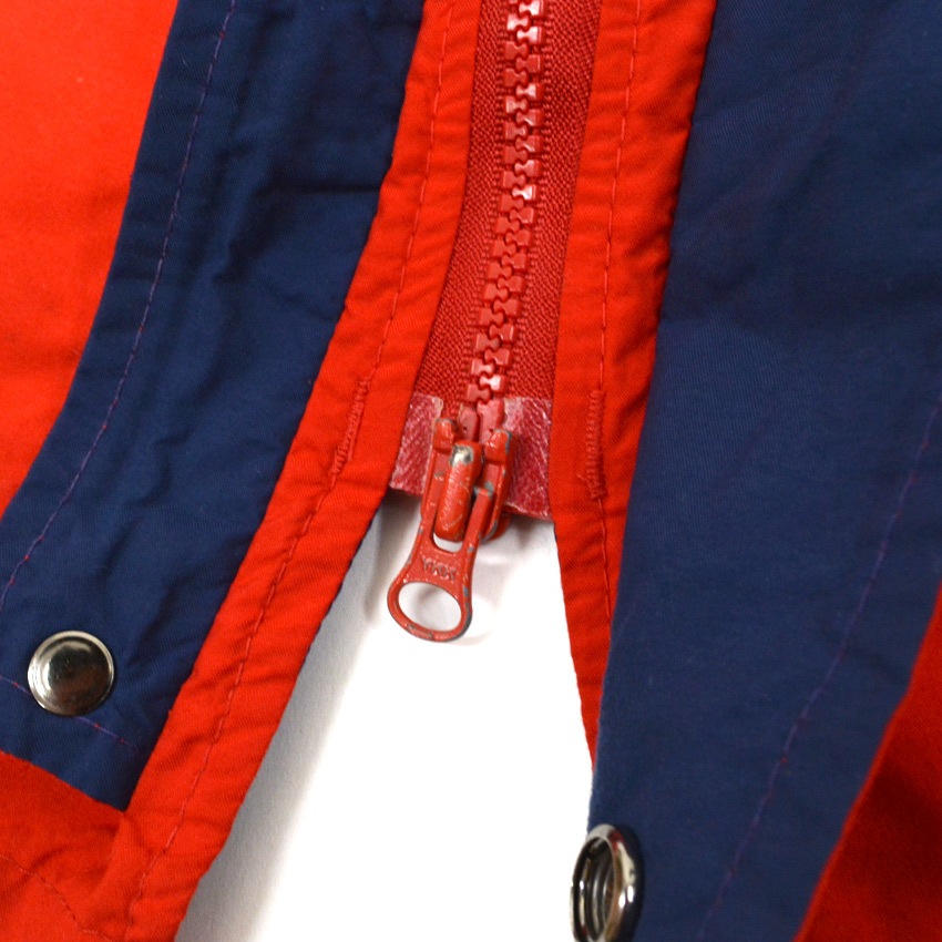80's Eddie Bauer レッド×ネイビー 2トーン マウンテンパーカー... M