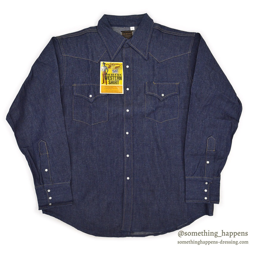1970's~ DEADSTOCK SEARS ROEBUCKS WESTERN DENIM SHIRT ... X-LARGE