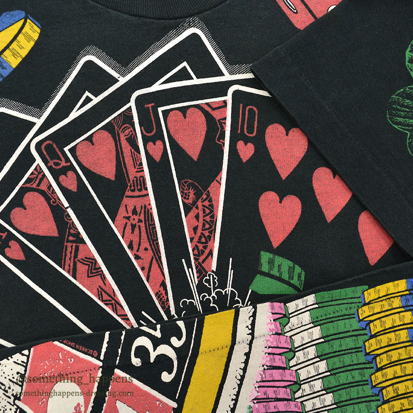 1990's~ FRUIT OF THE LOOM CASINO ALL OVER PRINT T-SHIRT ... L