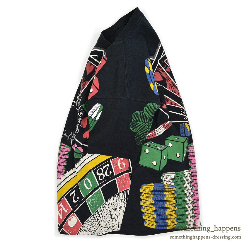 1990's~ FRUIT OF THE LOOM CASINO ALL OVER PRINT T-SHIRT ... L