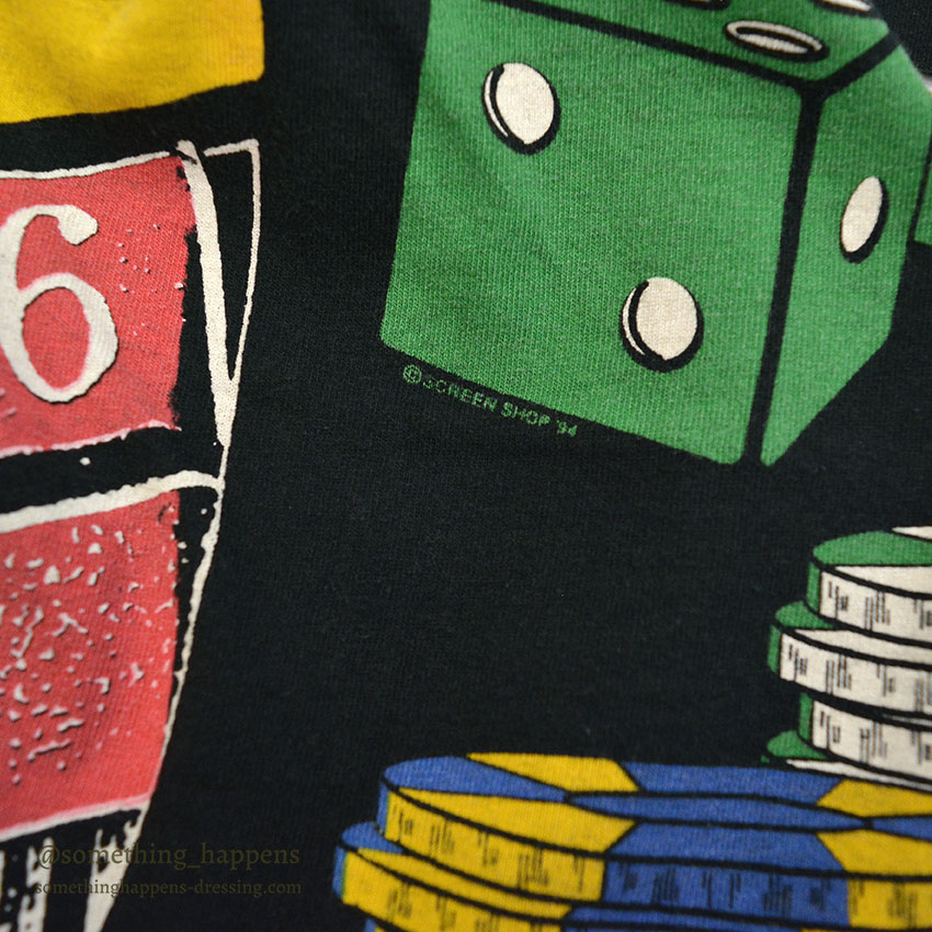 1990's~ FRUIT OF THE LOOM CASINO ALL OVER PRINT T-SHIRT ... L