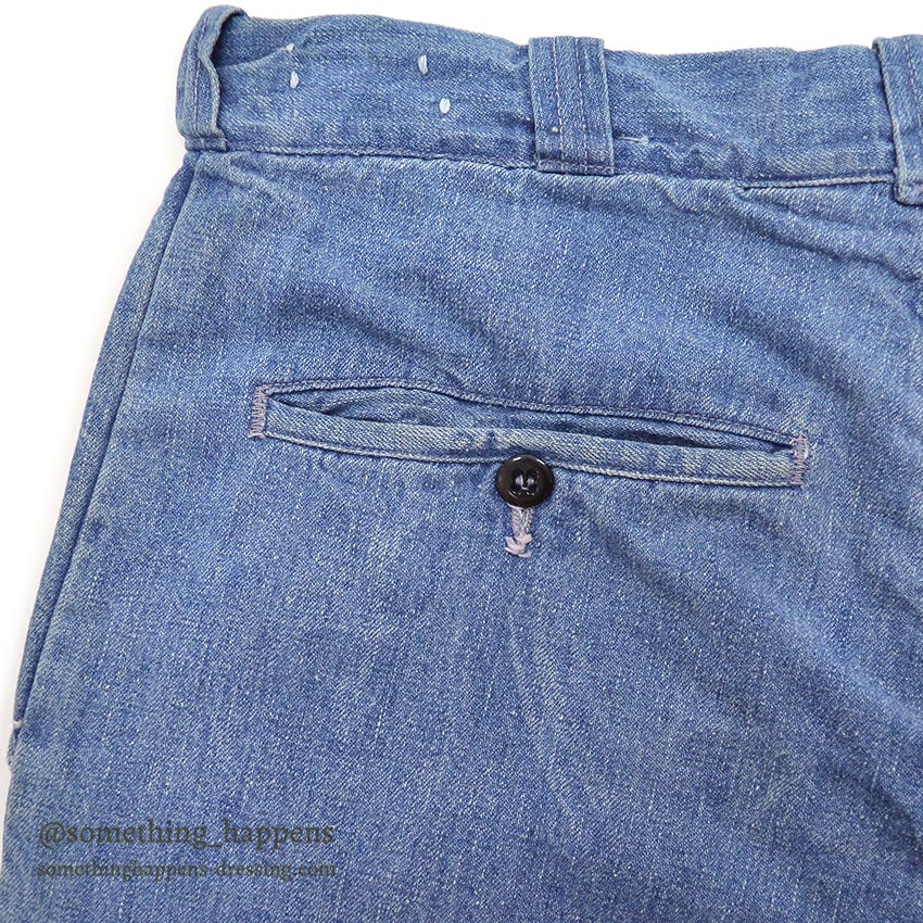 1960's UNKNOWN DENIM WORK TROUSERS / WESTERN COSTUME CO. ... W31/L31