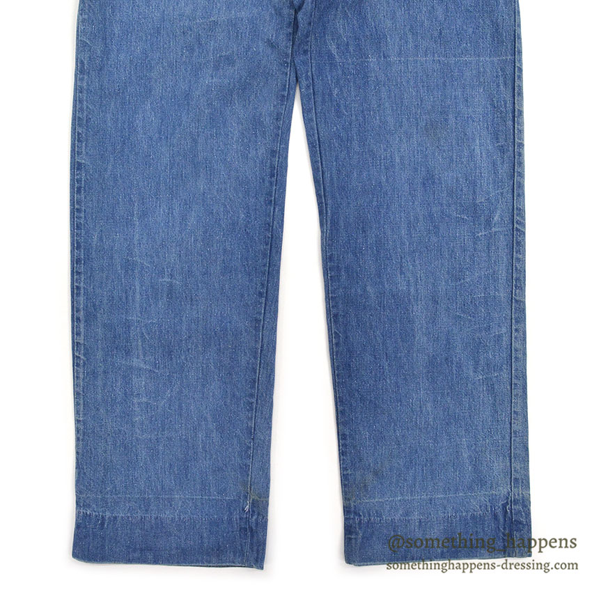 1960's UNKNOWN DENIM WORK TROUSERS / WESTERN COSTUME CO. ... W31/L31