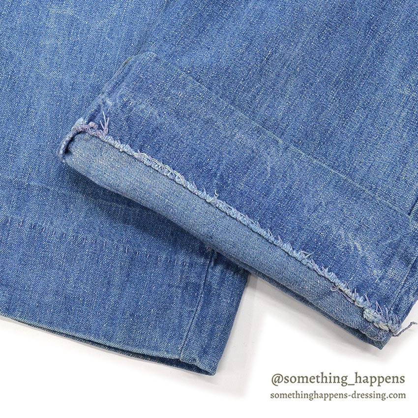 1960's UNKNOWN DENIM WORK TROUSERS / WESTERN COSTUME CO. ... W31/L31