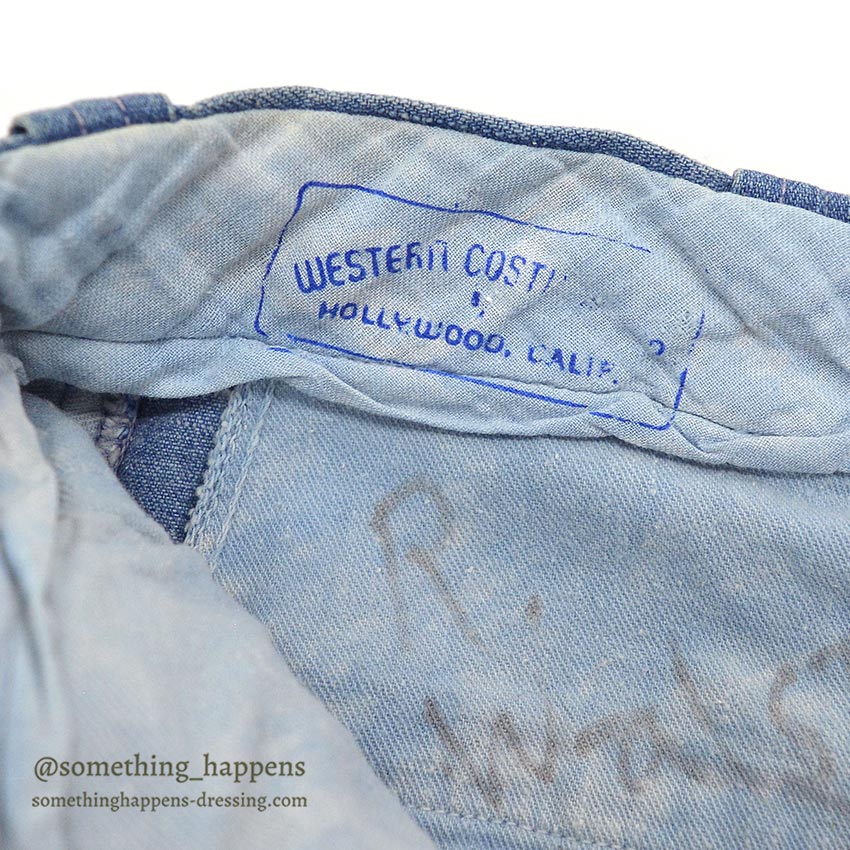 1960's UNKNOWN DENIM WORK TROUSERS / WESTERN COSTUME CO. ... W31/L31