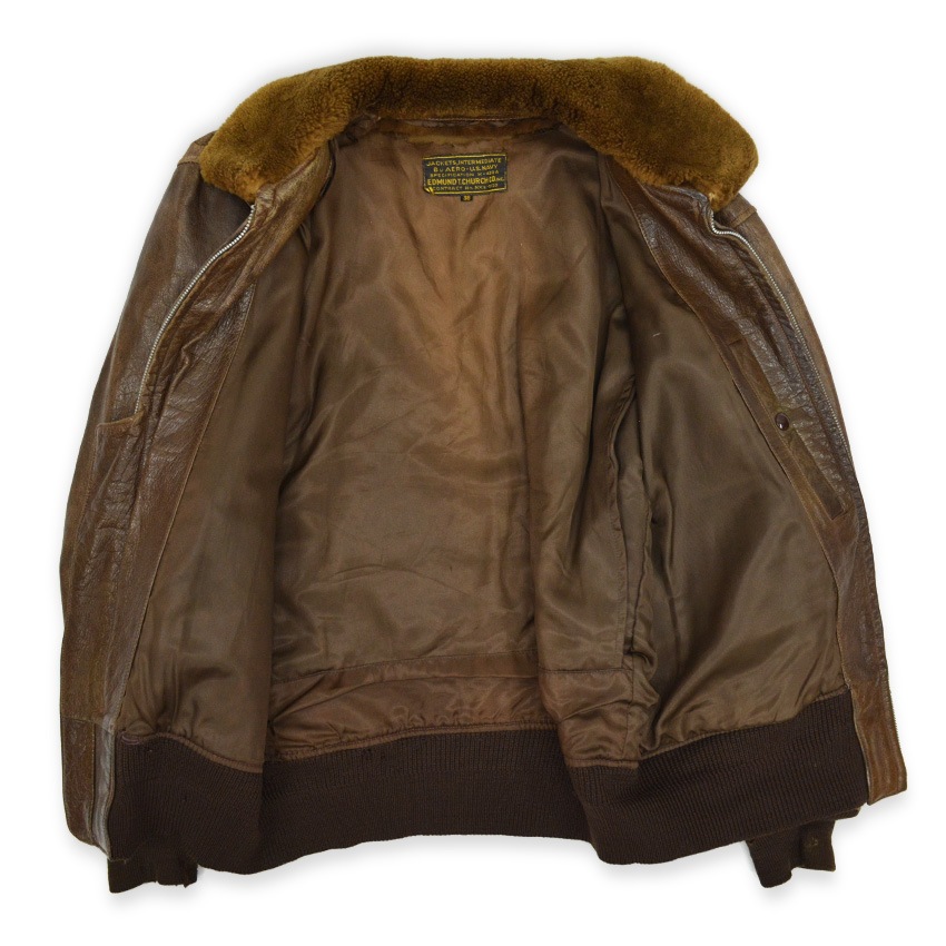 1940's U.S.NAVY M-422A FLIGHT JACKET EDMUND T.CHURCH CO 38