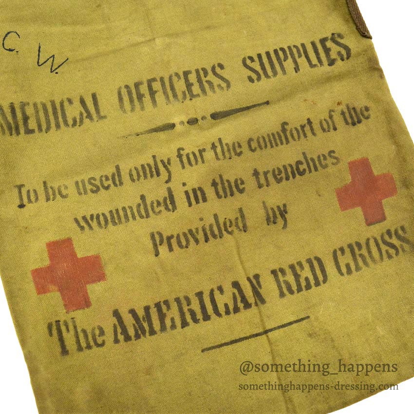 1910's AMERICAN RED CROSS WW1 MEDICAL OFFICERS SUPPLIES BAG 確認用